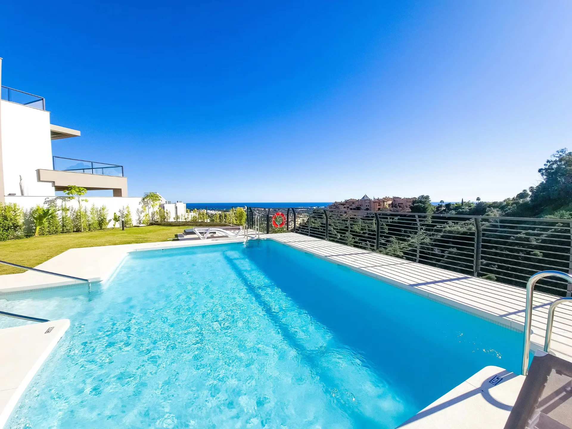 Infinity pool with sea views at a managed Marbella property